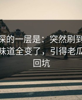 藏得最深的一层是：突然刷到91网再看一遍味道全变了，引得老瓜友重新回坑