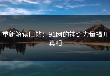 重新解读旧帖：91网的神奇力量揭开真相