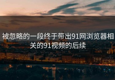 被忽略的一段终于带出91网浏览器相关的91视频的后续