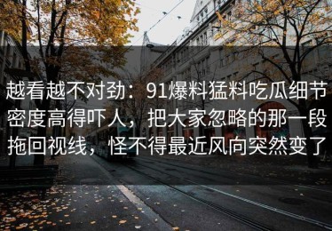 越看越不对劲：91爆料猛料吃瓜细节密度高得吓人，把大家忽略的那一段拖回视线，怪不得最近风向突然变了
