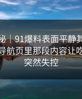 冷门揭秘｜91爆料表面平静其实暗流很猛，导航页里那段内容让吃瓜节奏突然失控