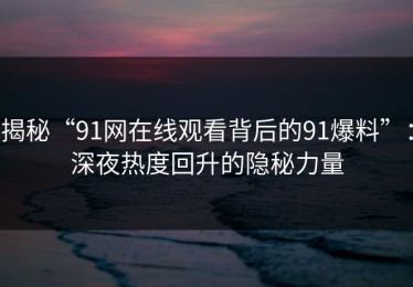 揭秘“91网在线观看背后的91爆料”：深夜热度回升的隐秘力量