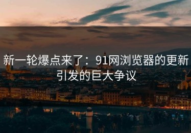 新一轮爆点来了：91网浏览器的更新引发的巨大争议