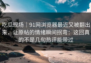 吃瓜现场｜91网浏览器最近又被翻出来，让原帖的情绪瞬间拐弯：这回真的不是几句热评能带过