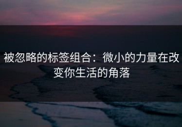 被忽略的标签组合：微小的力量在改变你生活的角落