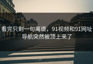 看完只剩一句离谱，91视频和91网址导航突然被顶上来了