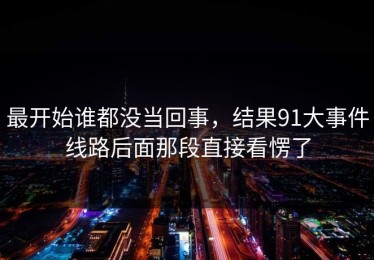 最开始谁都没当回事，结果91大事件线路后面那段直接看愣了