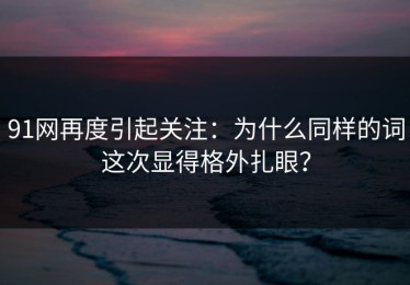 91网再度引起关注：为什么同样的词这次显得格外扎眼？