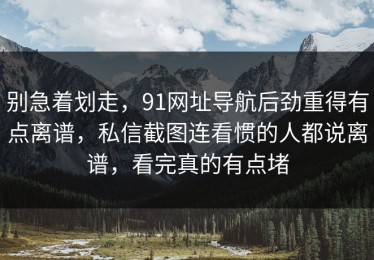 别急着划走，91网址导航后劲重得有点离谱，私信截图连看惯的人都说离谱，看完真的有点堵