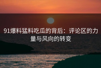 91爆料猛料吃瓜的背后：评论区的力量与风向的转变