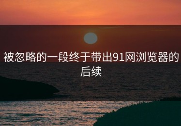 被忽略的一段终于带出91网浏览器的后续