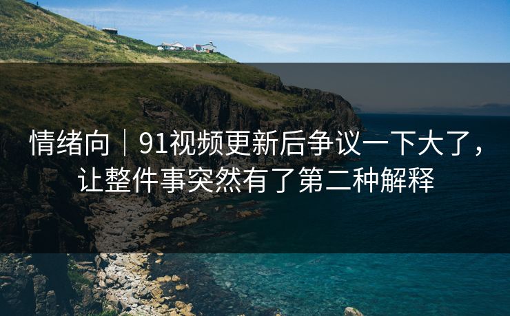 情绪向｜91视频更新后争议一下大了，让整件事突然有了第二种解释