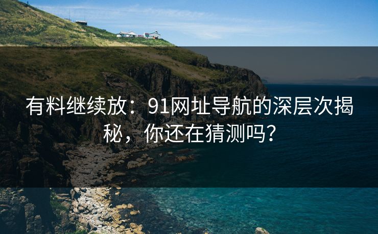 有料继续放：91网址导航的深层次揭秘，你还在猜测吗？