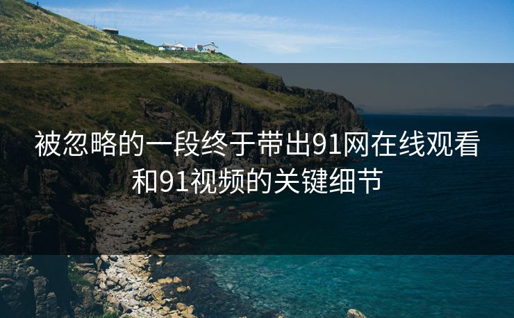 被忽略的一段终于带出91网在线观看和91视频的关键细节