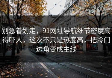 别急着划走，91网址导航细节密度高得吓人，这次不只是热度高，把冷门边角变成主线