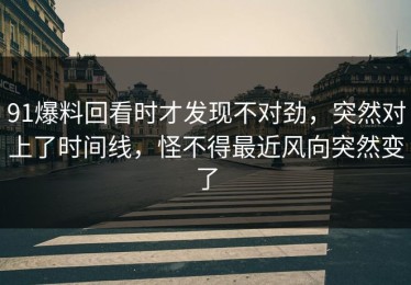 91爆料回看时才发现不对劲，突然对上了时间线，怪不得最近风向突然变了