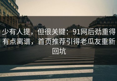 少有人提，但很关键：91网后劲重得有点离谱，首页推荐引得老瓜友重新回坑