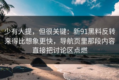 少有人提，但很关键：新91黑料反转来得比想象更快，导航页里那段内容直接把讨论区点燃