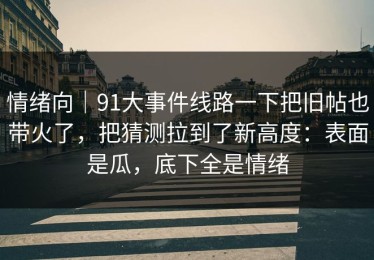 情绪向｜91大事件线路一下把旧帖也带火了，把猜测拉到了新高度：表面是瓜，底下全是情绪