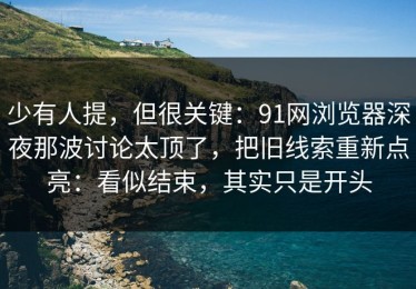 少有人提，但很关键：91网浏览器深夜那波讨论太顶了，把旧线索重新点亮：看似结束，其实只是开头