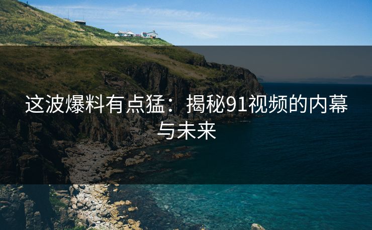 这波爆料有点猛：揭秘91视频的内幕与未来