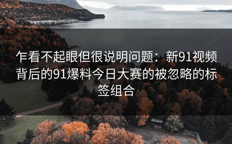 乍看不起眼但很说明问题:新91视频背后的91爆料今日大赛的被忽略的标签组合 乍看不起眼但很说明问题:新91视频背后的91爆料今日大赛的被忽略的标签组合